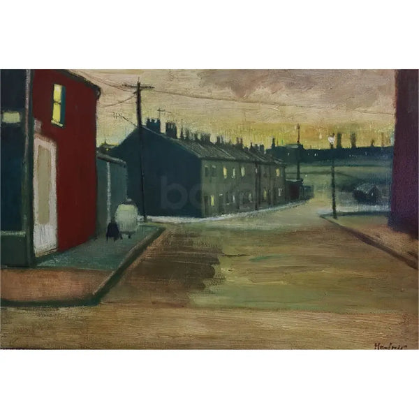 The Street Where She Lives, Nocturne 2021 by Lucy Manfredi Original Art from Barewall Art Gallery
