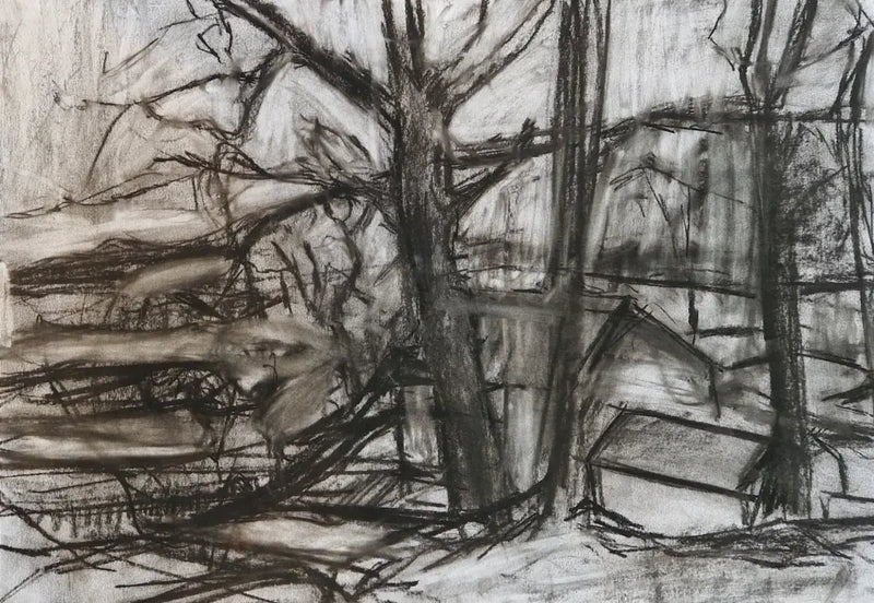 Trees drawing 2018 by Richard Fitton Original Art from Barewall Art Gallery