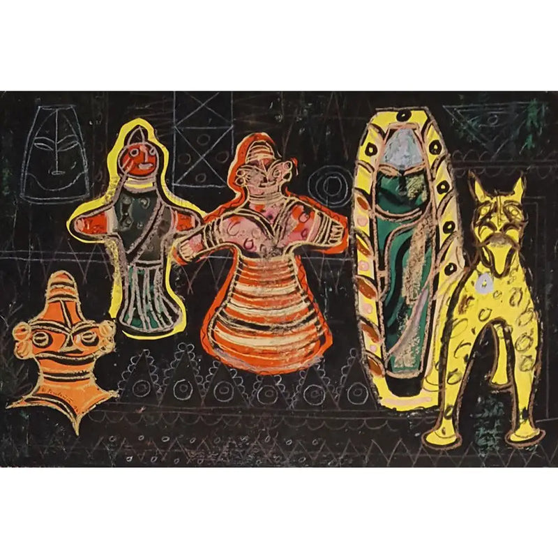 Tribal Figures 1949 by Muriel Pemberton Original Art from Barewall Art Gallery