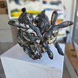 Two Hares Running Sculpture 2025 by Jasmine Simpson Sculpture from Barewall Art Gallery