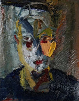 Two sided painting Female Head Study / Male Figure Sitting 2025 Oil by Richard Fitton Original Art from Barewall Art Gallery