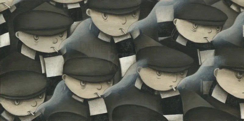 Up The Vale - Players in the Crowd original art by Paine Proffitt Original Art from Barewall Art Gallery