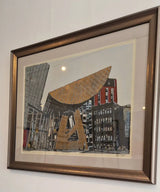 Urban Geometry Linocut 2020 by Jayne Pellington Linocut from Barewall Art Gallery