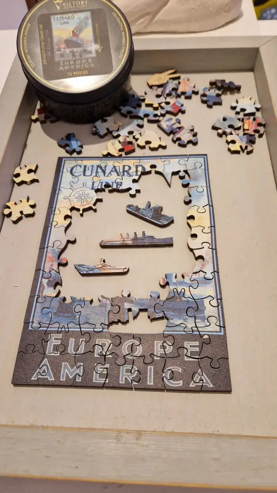 Victory Wooden Lazercut Puzzle of Vintage Titanic Cunard Line Poster Jigsaw Puzzle by Victory Jigsaw Puzzles Jigsaws from Barewall Art Gallery