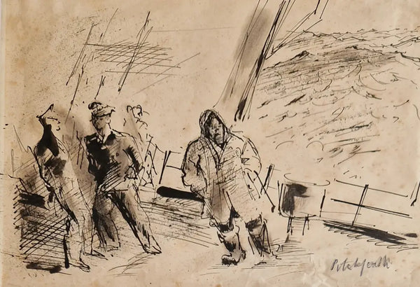 VPCB1 At Sea on the Western Approaches with Frederick John Walker c1944 by Vivian Pitchforth RA Original Art from Barewall Art Gallery