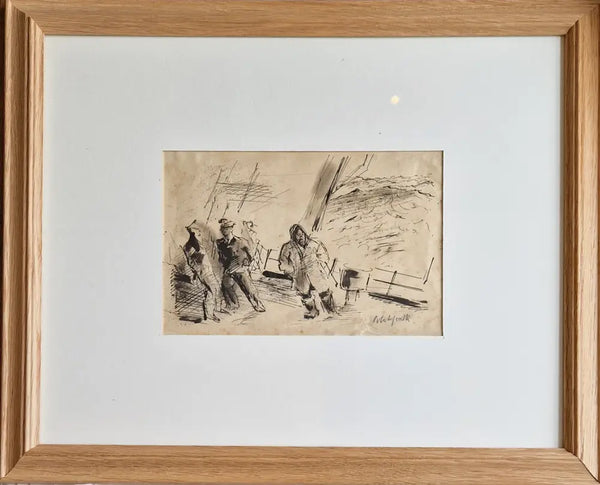 VPCB1 At Sea on the Western Approaches with Frederick John Walker c1944 by Vivian Pitchforth RA Original Art from Barewall Art Gallery