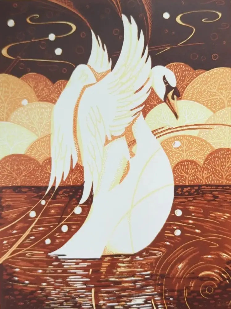 Water Wraith Lino Print 2025 by Louise Edwards Prints from Barewall Art Gallery