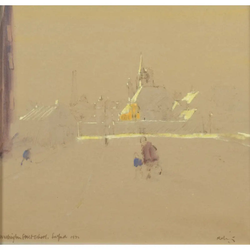 Wellington Street School, Salford 1972 by Harold Riley Original Art from Barewall Art Gallery