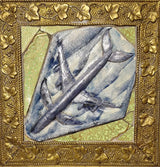 Whale Plane Arts and Crafts Brass Framed Mosaic 1990 by Philip Hardaker Ceramics from Barewall Art Gallery