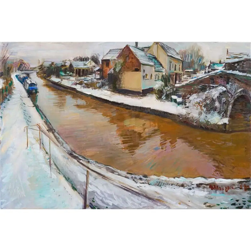 Winter scene on the Trent and Mersey, Rode Heath 2013 by Rob Pointon Original Art from Barewall Art Gallery