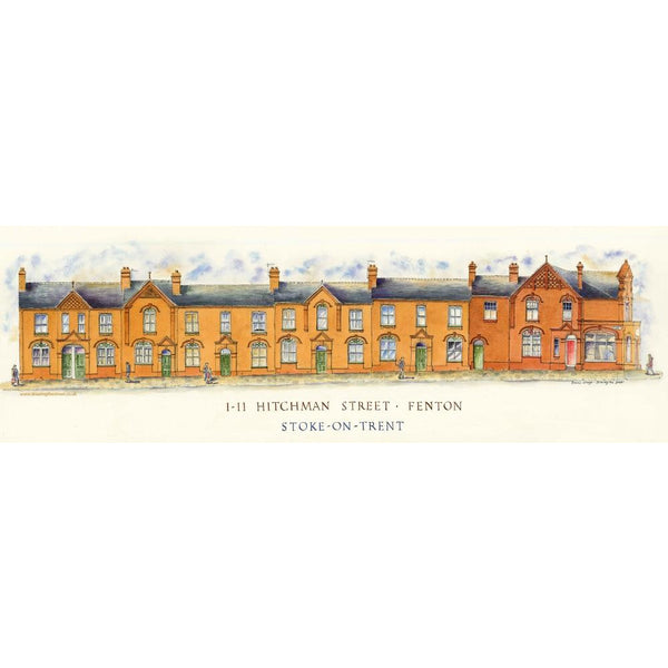 Hitchman Street and Victorian Road Fenton Stoke-on-Trent by Ronnie Cruwys - Drawing the Street