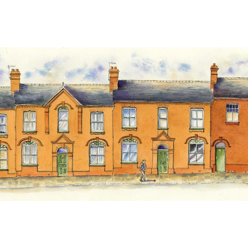 Hitchman Street och Victorian Road Fenton Stoke-on-Trent av Ronnie Cruwys - Drawing the Street