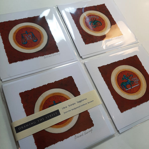 Wedgwood Institute Zodiac signed Greeting Cards by Ronnie Cruwys