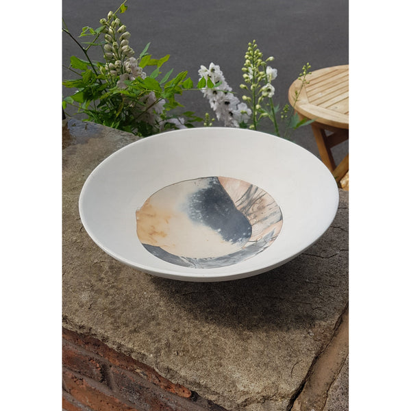 JR14 Round open reconstructed shallow bowl by June Ridgway