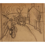 Street scene drawing by Stanley Lewis