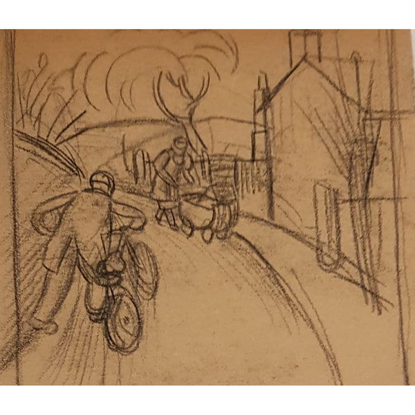 Street scene drawing by Stanley Lewis