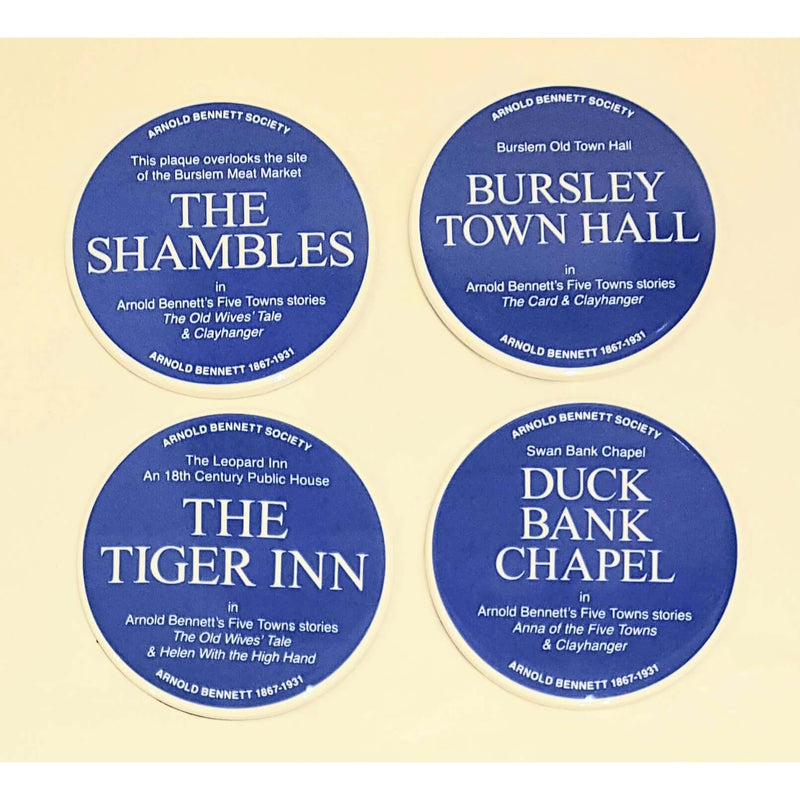 Blue Plaque Bursley Trail Coaster Tile Set by Arnold Bennett Society