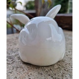 White Rabbit, Glazed ceramic figure menu card holder c1905 by Bernard Moore