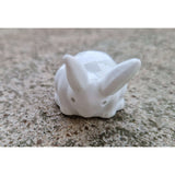 Miniature White Rabbit, Glazed ceramic figure c1910 by Bernard Moore