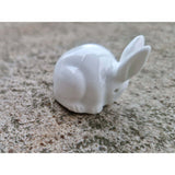 Miniature White Rabbit, Glazed ceramic figure c1910 by Bernard Moore