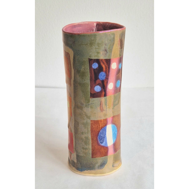 JC223 Abstrakt Luster Flambe Vase av Jonathan Cox