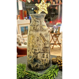 Hand Painted Potteries Lads and Dads Football Ceramic Bottle Vase by Lyn James