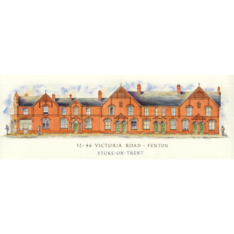 Hitchman Street and Victorian Road Fenton Stoke-on-Trent by Ronnie Cruwys - Drawing the Street