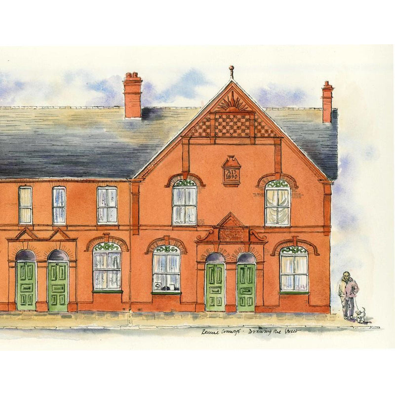 Hitchman Street och Victorian Road Fenton Stoke-on-Trent av Ronnie Cruwys - Drawing the Street