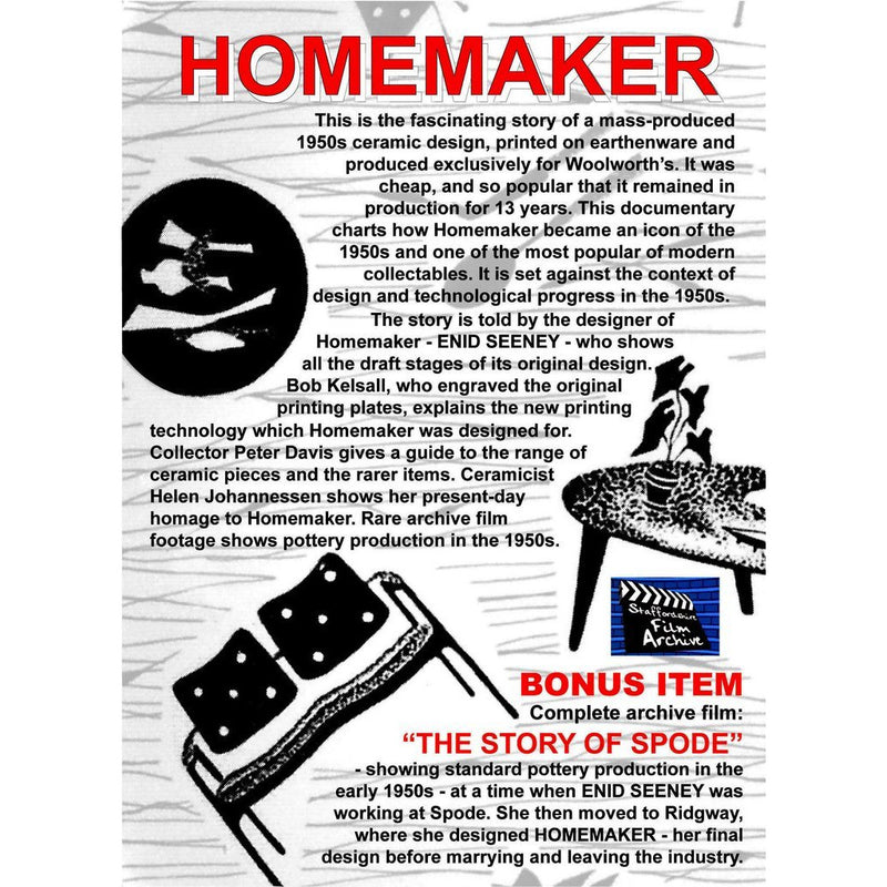 Homemaker - En klassisk dokumentär med keramisk design från 1950-talet Stoke on Trent History DVD