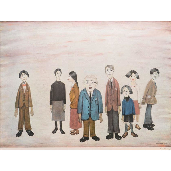 His Family Signed Print by L S Lowry