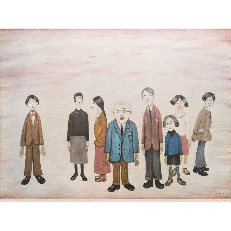 Hans familj Signerat tryck av LS Lowry