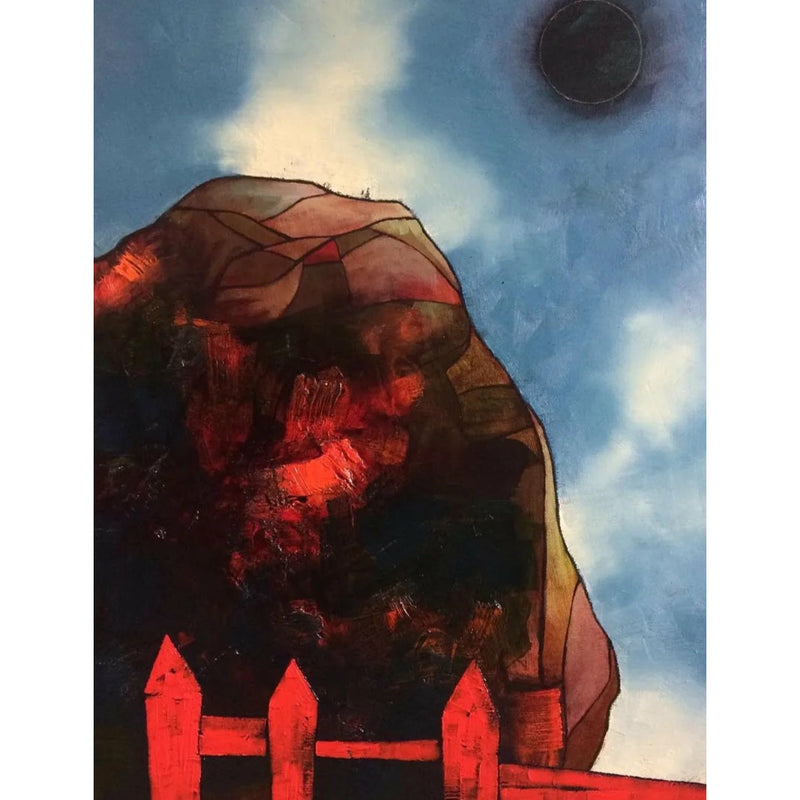 Red Fence Black Moon Oil av Russell Gregory