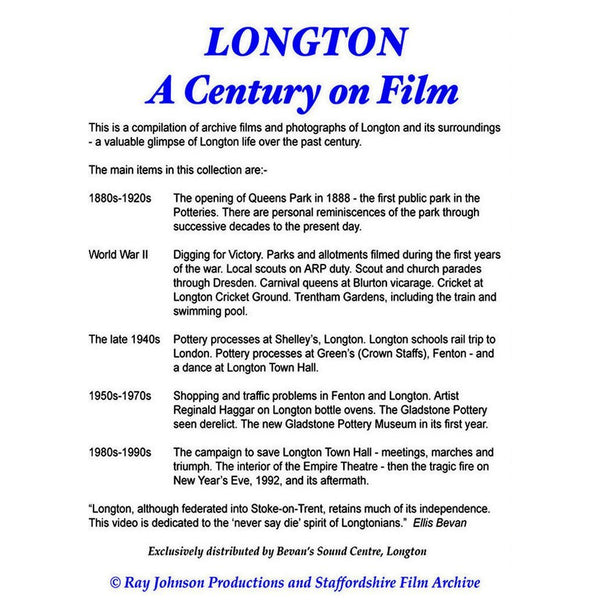 Longton - A Century on Film Stoke on Trent Historical Film DVD