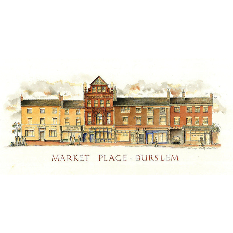 Market Place, Burslem, Stoke-on-Trent by Ronnie Cruwys - Drawing the Street
