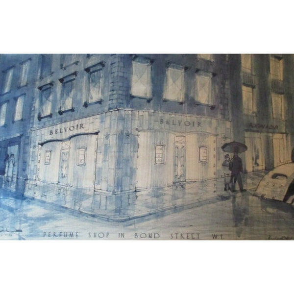 MH2 Sketch Design for a Bond Street Perfume Shop 1947 by Michael Holt