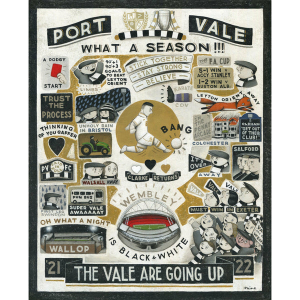 Port Vale What A Season Football Print by Paine Proffitt