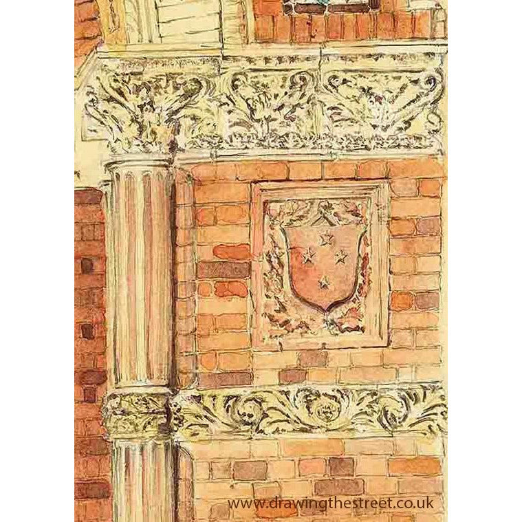 The Doorway of The Wedgwood Institute Burslem Stoke-on-Trent av Ronnie Cruwys - Drawing the Street
