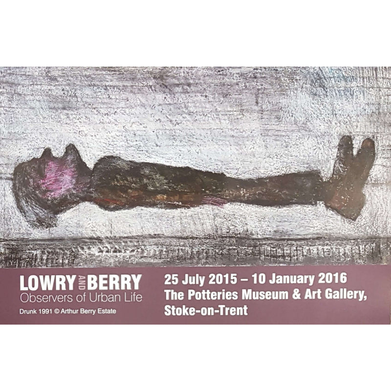 Arthur Berry Posters Drunk A3 Lowry and Berry: Observers of Urban Life Art Exhibition Posters