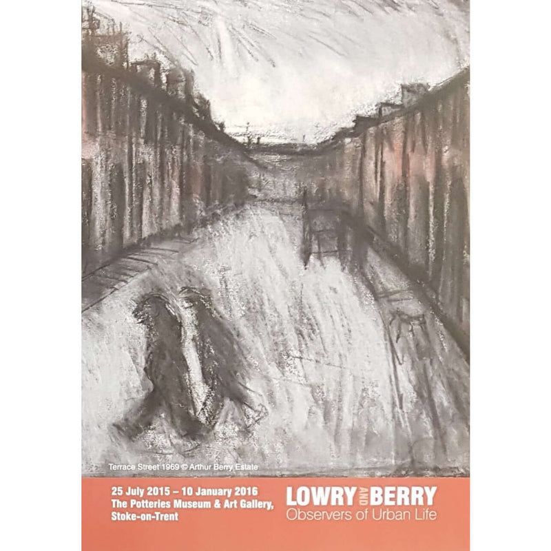 Arthur Berry Posters Street Scene 1969 A4 Lowry and Berry: Observers of Urban Life Art Exhibition Posters