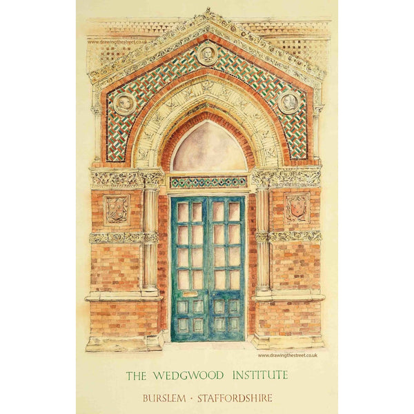 The Doorway of The Wedgwood Institute Burslem Stoke-on-Trent by Ronnie Cruwys - Drawing the Street
