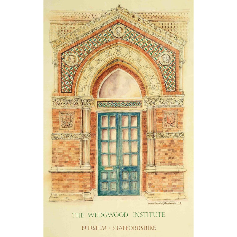 The Doorway of The Wedgwood Institute Burslem Stoke-on-Trent av Ronnie Cruwys - Drawing the Street