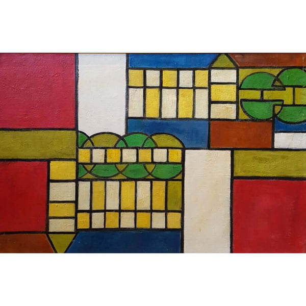 Derek Higginson Original Art Two Churches (Abstract) by Derek Higginson