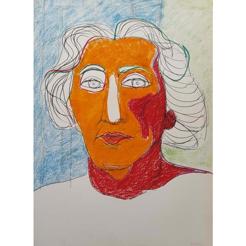 EN02P Mrs Jackson on Paper by Enos Lovatt | Original Art by Enos Lovatt | Barewall Art Gallery