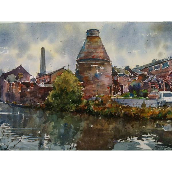 Geoffrey Wynne RI Original Art Price and Kensington Canal Side by Geoffrey Wynne