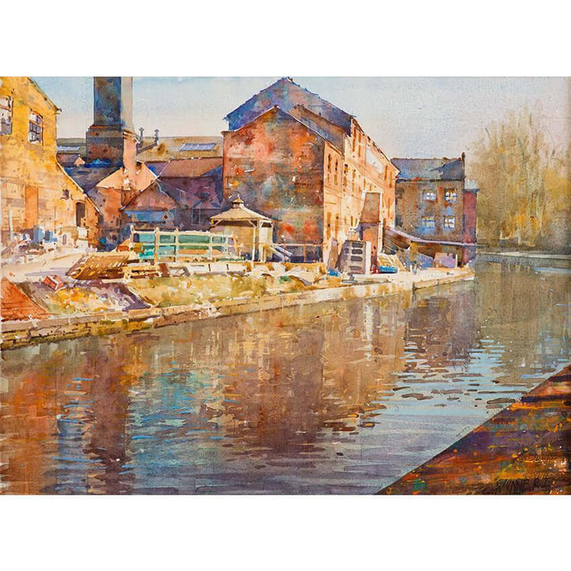 Geoffrey Wynne RI Original Art Reflections II (Middleport Canal) by Geoffrey Wynne RI