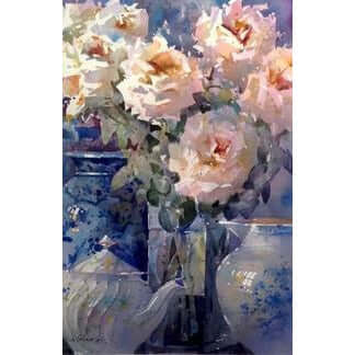 Geoffrey Wynne RI Original Art Roses by Geoffrey Wynne RI