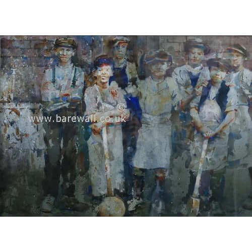 Geoffrey Wynne RI Original Art Saggar Boys by Geoffrey Wynne
