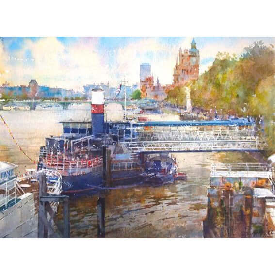 Geoffrey Wynne RI Original Art Towards Parliament by Geoffrey Wynne RI