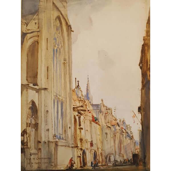 Gordon M Forsyth RI Original Art Rue De Caumont, Caen 1926 by Gordon M Forsyth RI