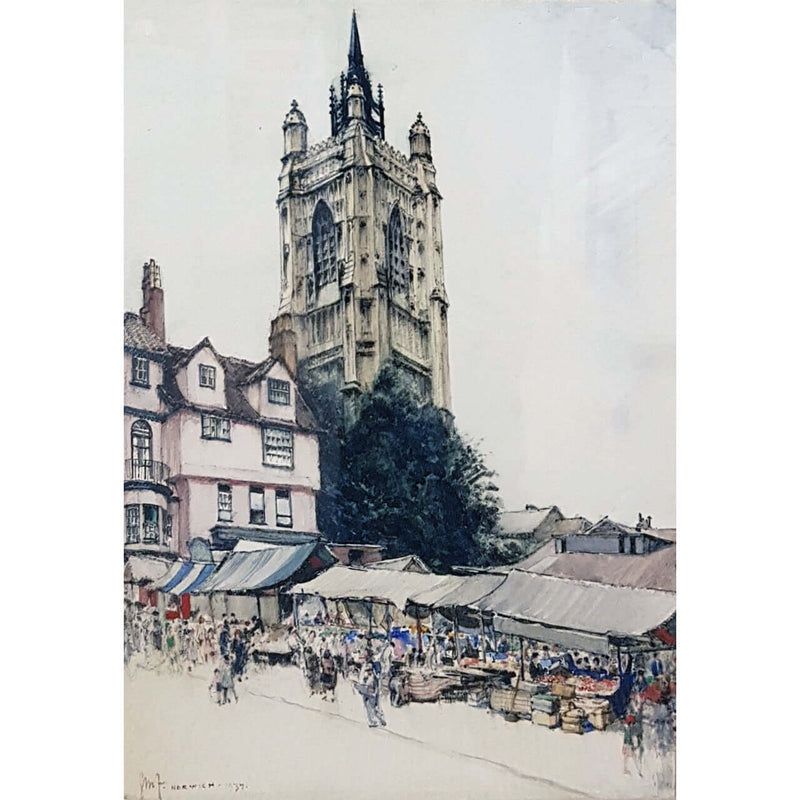 Gordon M Forsyth RI Original Art Default Title The Tower of St Peter Mancroft, Norwich 1937 by Gordon M Forsyth RI